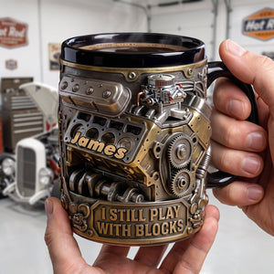 Hot Rod Engine Black Mug, Personalized Gifts For Hot Rod Lovers 04qhta250726