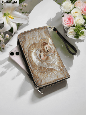 Catholight  Heavenly Grace in Radiant Splendor - Leather Wallet Purse