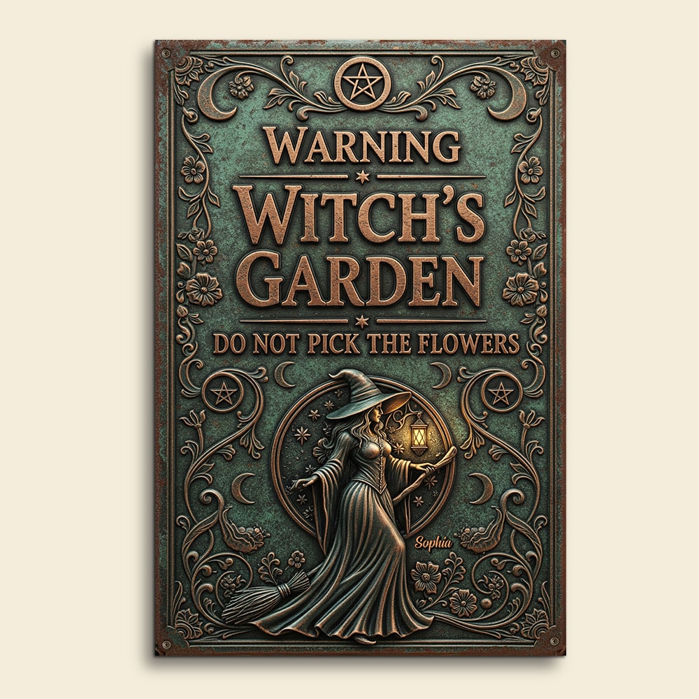 Witch's Garden Personalized Funny Gifts For Witch Lovers Metal Sign 02natn150725