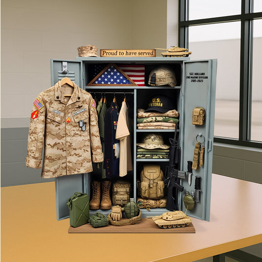 Proud To Serve Christmas Plaque – Custom Keepsake For Veterans 01qhtn090625