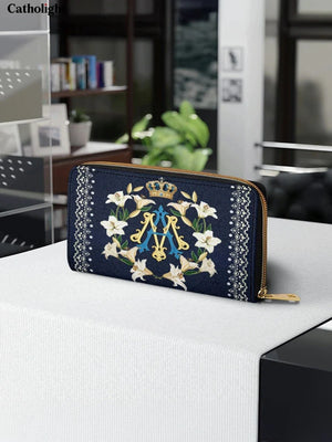 Catholight  Crown Of Grace Leather Wallet Purse