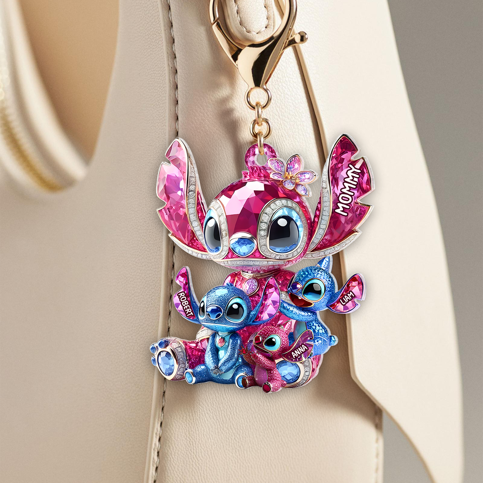 Monster Mom Keychain - Personalized Gift For Mother-Homacus