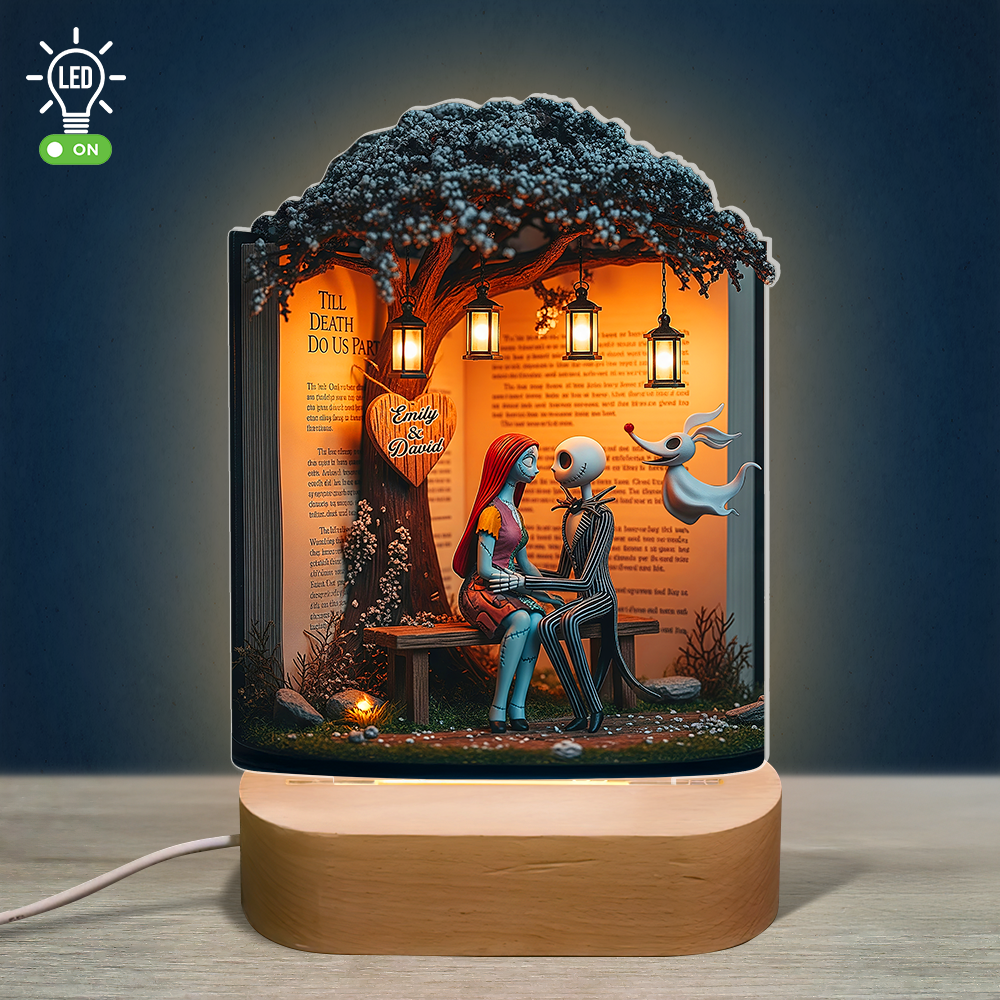 Horror Couple Led light With Oval Base - Personalized Gifts For Halloween 04PAPU160725