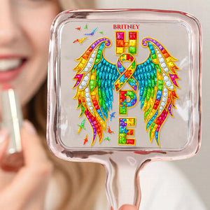 Ribbon Awareness Handheld Mirror - Personalized Gifts 01HUDT081225