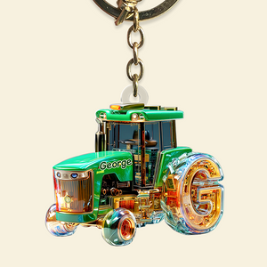 Personalized Gifts For Tractor Lovers Keychain, Any Letter 01TGPU240625