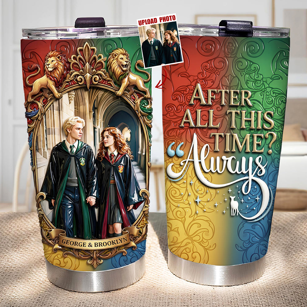 Mythic Romance Fantasy Couple Tumbler - Personalized Custom Photo Gift For Couples 01HUDT070126