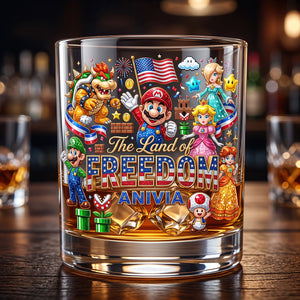 The Land Of Freedom Drinking Glass - Personalized Gifts For Patriots 04padt080626