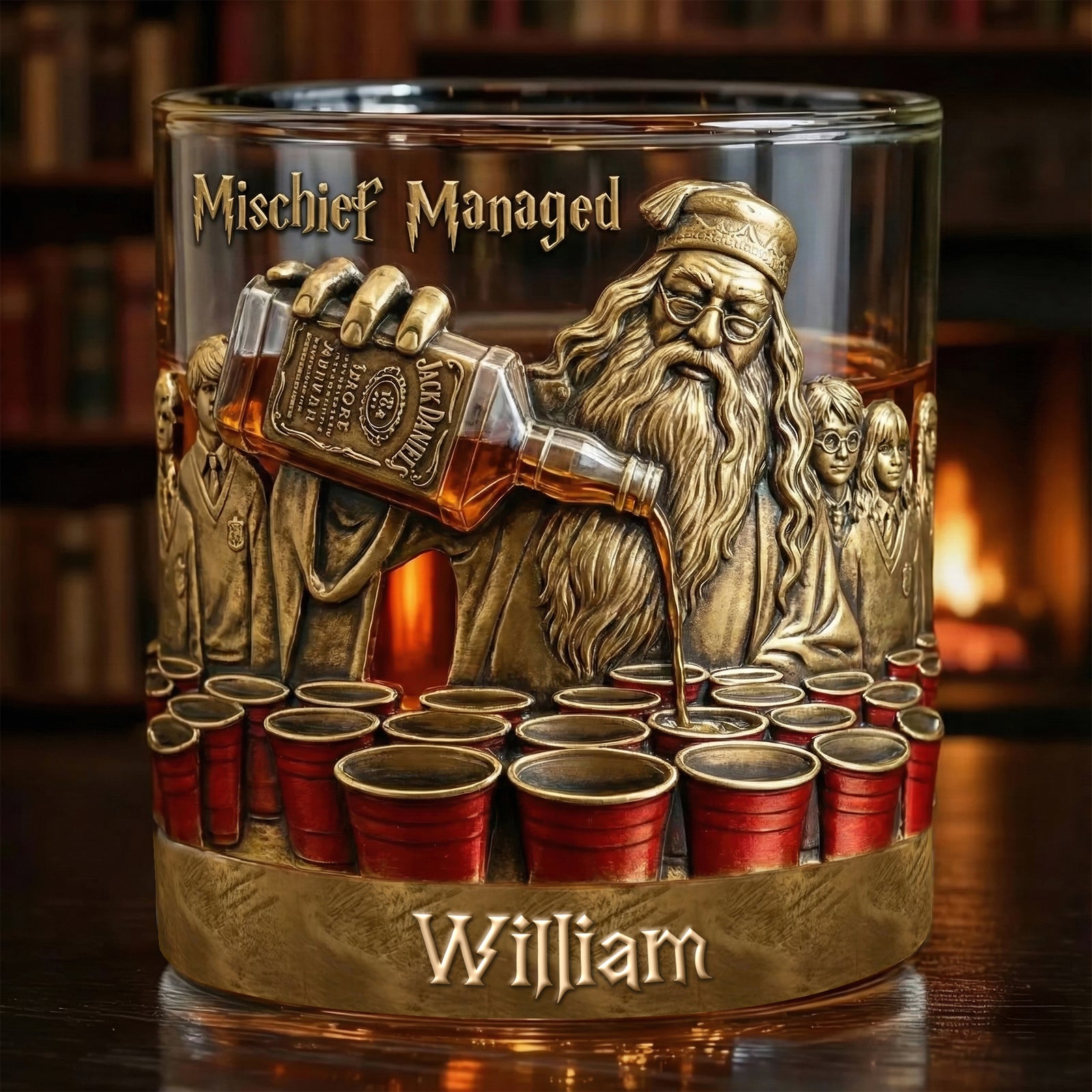 Drinking Professor Round Glass - Personalized Gifts 03qhqn070126