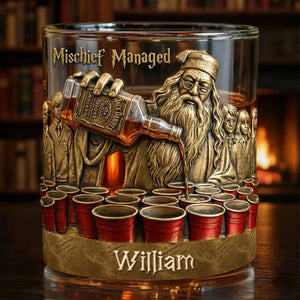 Drinking Professor Round Glass - Personalized Gifts 03qhqn070126
