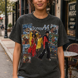 Boney M Disco Pop Washed T-shirt, Personalized Gifts For Music Lovers 05qhdt050826