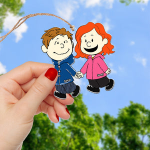 Hugging Couple Ornament - Personalized Gift For Couple Hand In Hand-Homacus