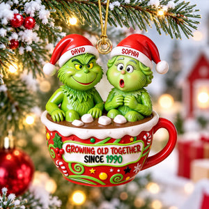 Hot Chocolate Cup Couple Ornament - Personalized Gifts For Couple Christmas Ornament 01TOQN160926