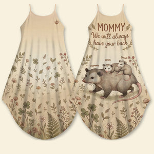 Cute Opossum Mom Suspender Maxi Dress, Personalized Mother's Day Gifts 03qhqn170326