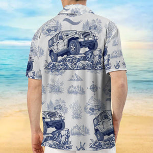 Hawaiian Shirt Gifts For Off-road Lovers, Vintage Toile Blue Pattern 02QHTN110625