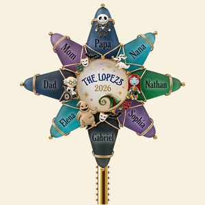 Spooky Family Tree Topper - Personalized Gifts For Family Acrylic Christmas Tree Topper 03HUDT071026