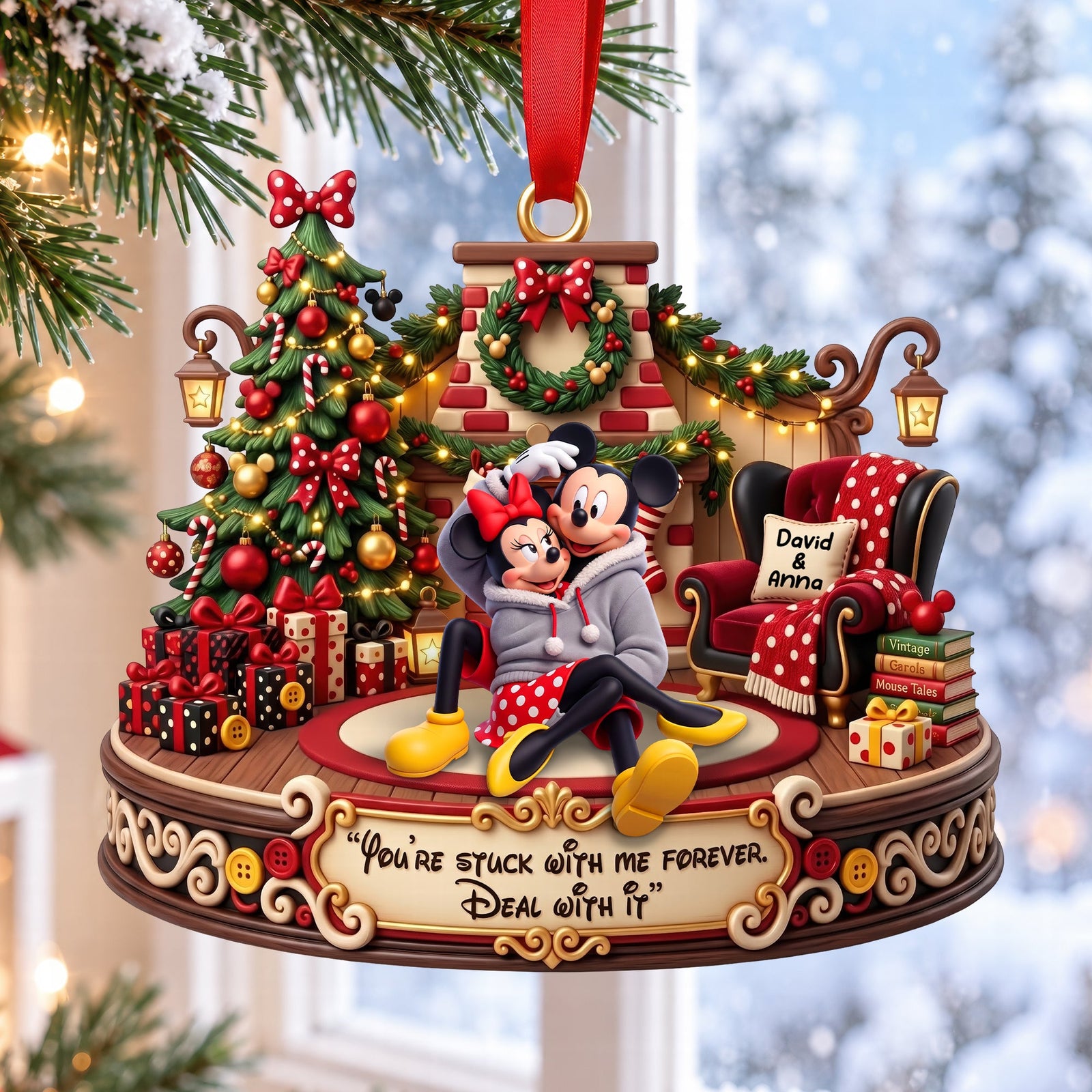 Stuck On You Christmas Ornament - Personalized Gifts For Couple 07TOQN230926