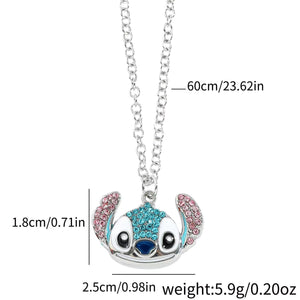 Character Face Rhinestone Metal Charm Necklace 03acxx020425