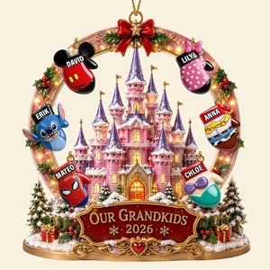Magical Castle Grandkids Acrylic Ornament - Personalized Christmas Gift For Grandparents 02NADT280826