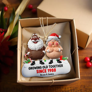 Growing Old Couple Ornament - Personalized Funny Gifts For Couple 04OHLU031025