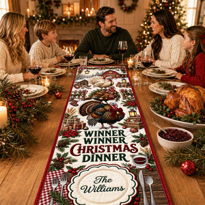 Winner Winner Christmas Dinner Quilted Table Runner - Personalized Christmas Gifts 07padt150826