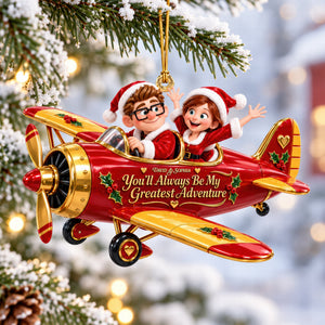 Cute Adventurous Couple Acrylic Ornament - Personalized Christmas Gifts For Couples 08tyqn210926