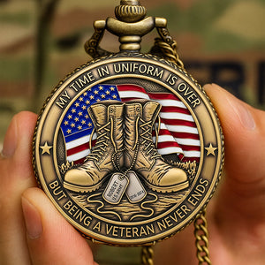 Proud To Have Served Pocket Watch - Personalized Gifts For Veteran 04qhqn110625