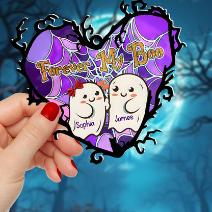 Personalized Gifts for Couple, Forever My Boo Halloween Couple Acrylic Suncatcher 02TODC080824 - Ornament - GoDuckee