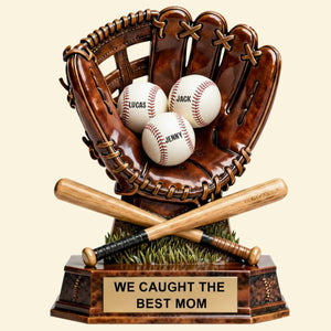 Caught The Best Mom Acrylic Plaque - Personalized Gifts For Baseball Lovers 01hytn030226