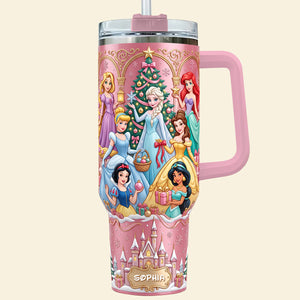 Lovely Fairy Tale Princesses Colorful 40oz Tumbler With Handle - Personalized Christmas Gifts 06tydt171026