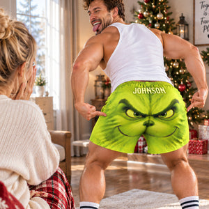 Holiday Character Men's Beach Shorts - Personalized Gift For Him 05QHQN210926