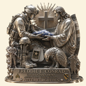 God Bless Our Veteran Plaque - Personalized Keepsake To Remember Veteran 03qhtn190626