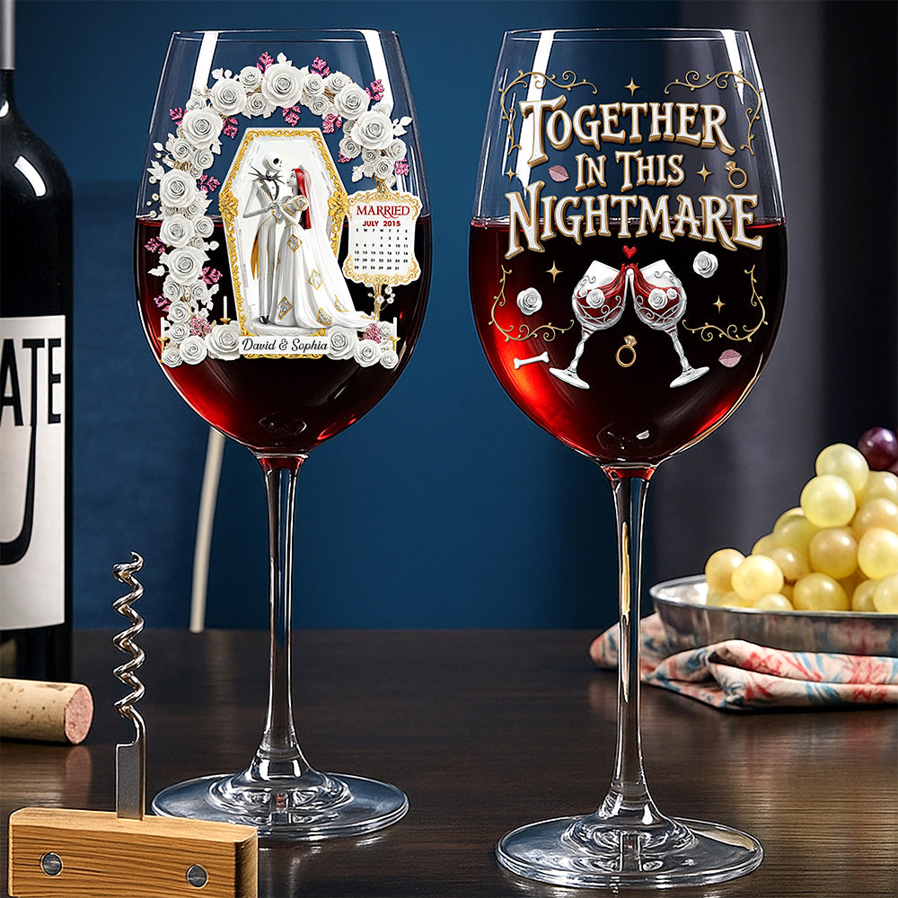 Gothic Wedding Wine Glass - Personalized Gifts For Couple 03ohqn060825