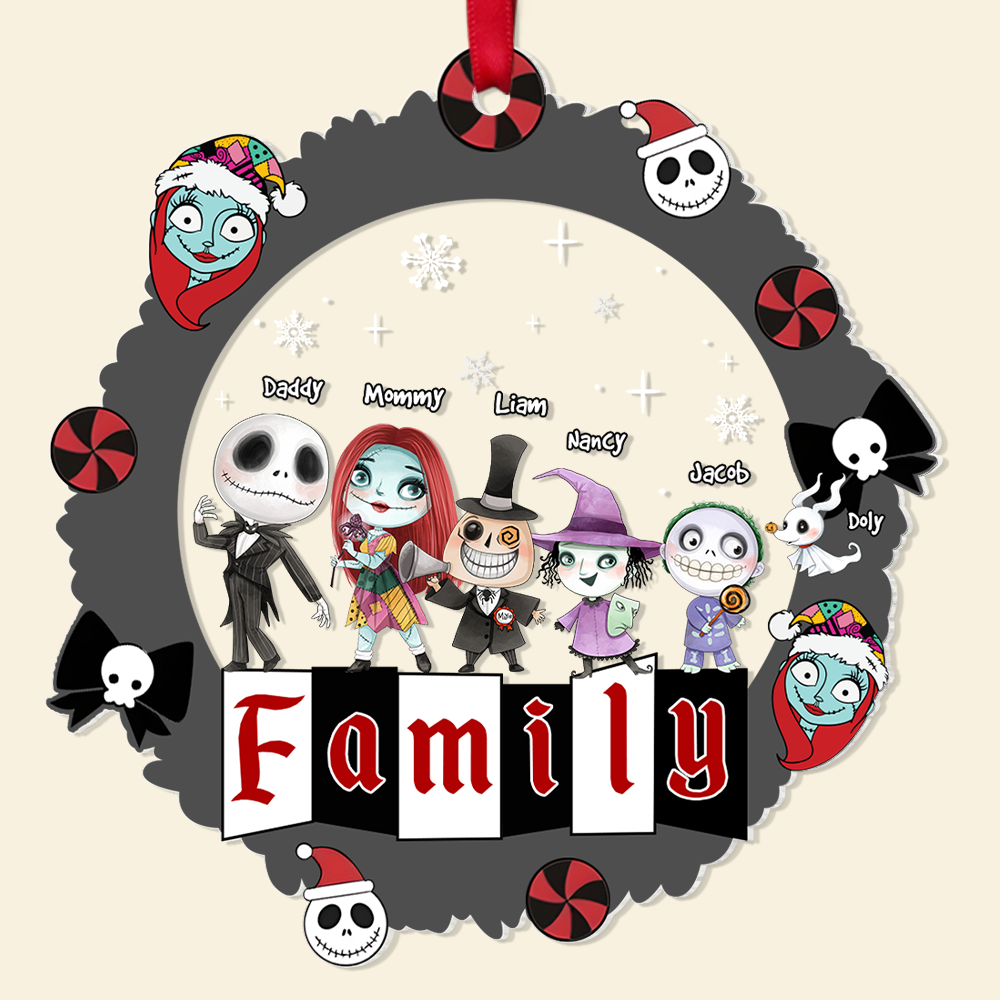Personalized Gift For Family Ornament, Horror Christmas Family 01KAPU091124 - Ornament - GoDuckee