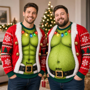 Funny Couple Christmas Shirt - Personalized Gifts For Couple Shirt 01TYDH061026