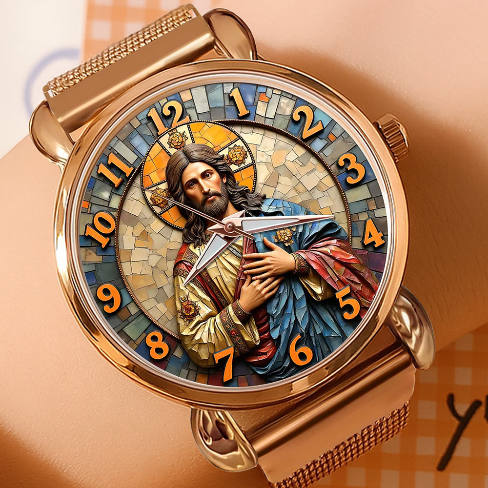 Jesus Blessing Mesh Strap Quartz Watch – Personalized Gifts For Jesus Lovers 01huqn250725