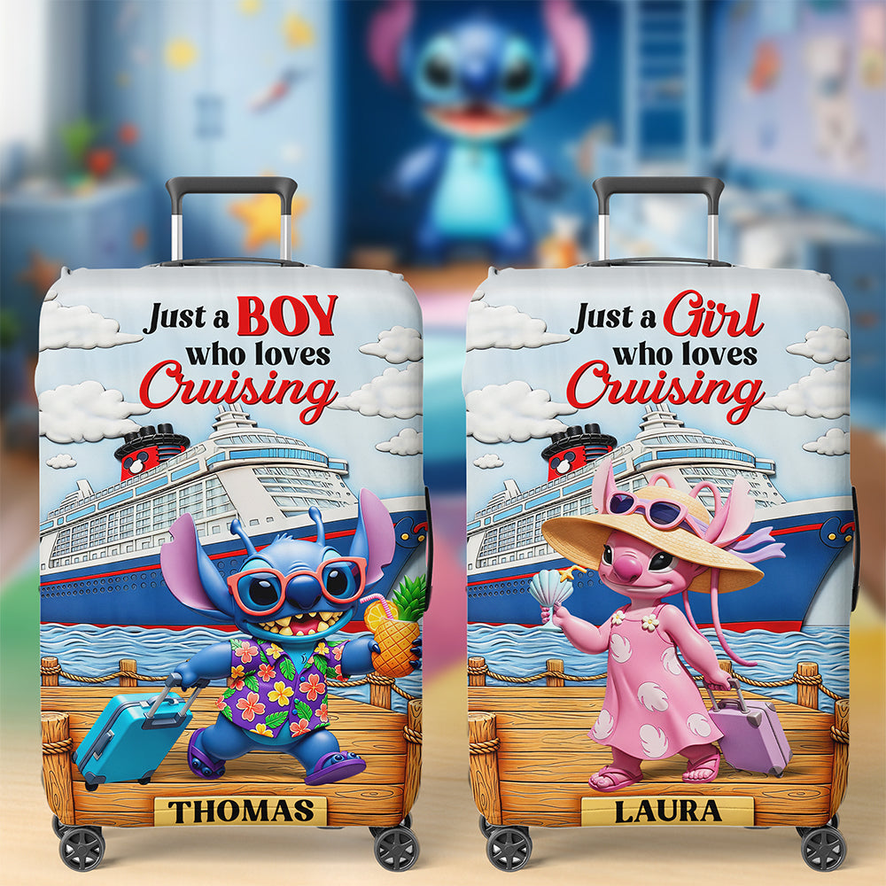 Cruising Couple Luggage Cover - Personalized Gifts For Couple 01NAQN200625