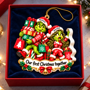 Bustling Couple Ornament - Personalized Gifts For Couple First Christmas Ornament 08TOQN161026
