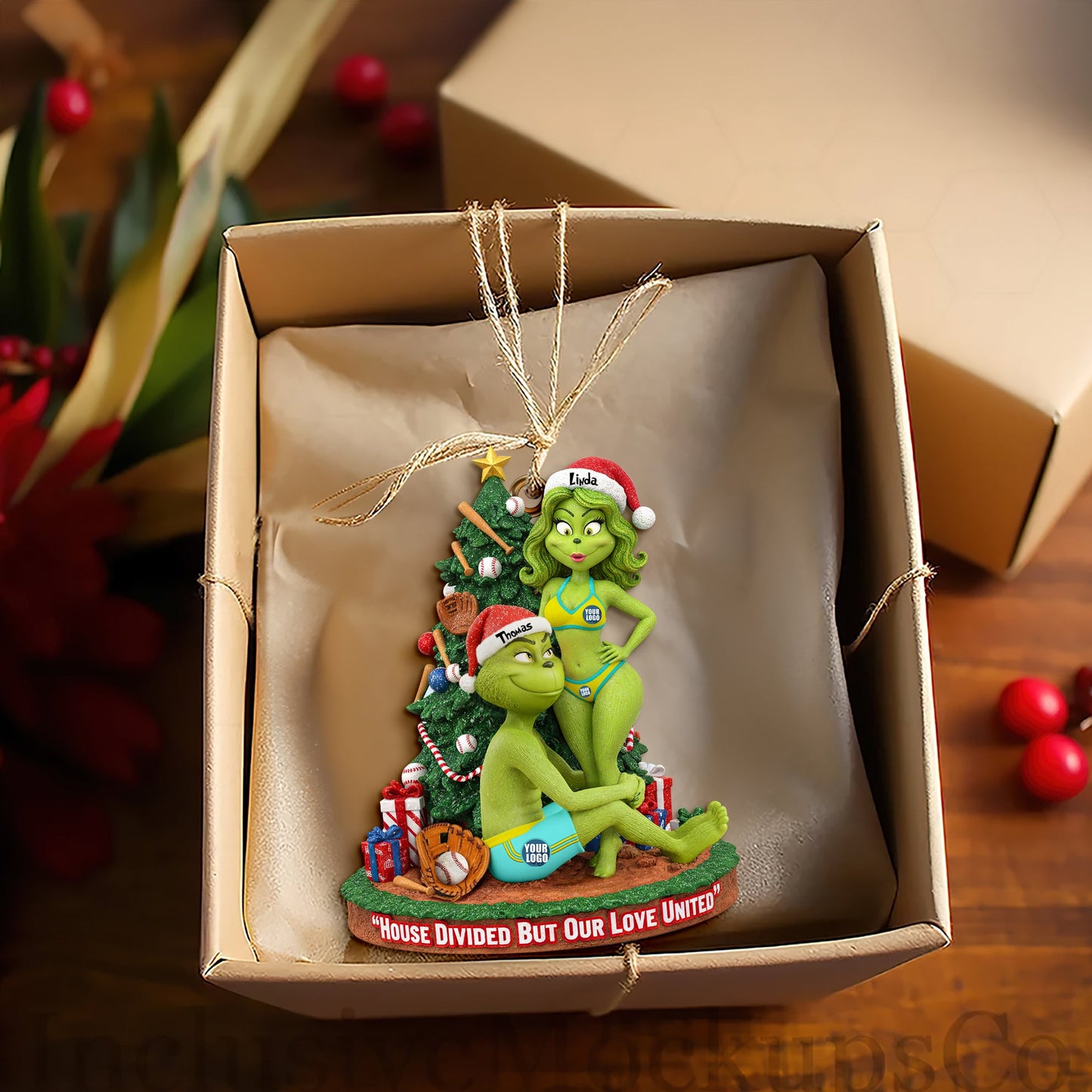 Baseball Couple Ornament - Personalized Gifts For Funny Couple Christmas Ornament 02HULU081025