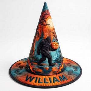 Squatching Through Halloween Quilted Witch Hat, Personalized Gifts For Bigfoot Lovers 05QHQN180826