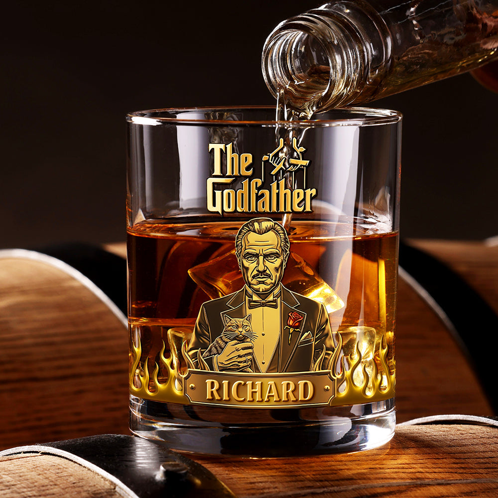Mafia Gentleman Round Whiskey Glass - Personalized Gifts For Movie Fans 02hyqn110825