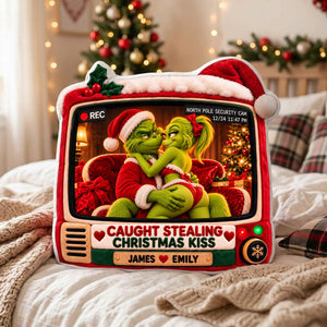 Mischievous Christmas Kiss Pillow - Personalized Gifts For Couple 07hadh191026