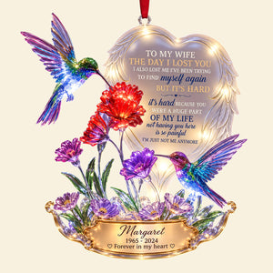A Part In Heaven Hummingbird Couple Ornament - Personalized Keepsake To Remember The Departed One 05QHTA141026