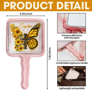 Butterfly Cross Floral Handheld Mirror – Personalized Gifts For Christians 04huqn051225