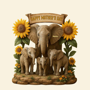 Elephant Mom Plaque - Personalized Gifts For Mother-Homacus