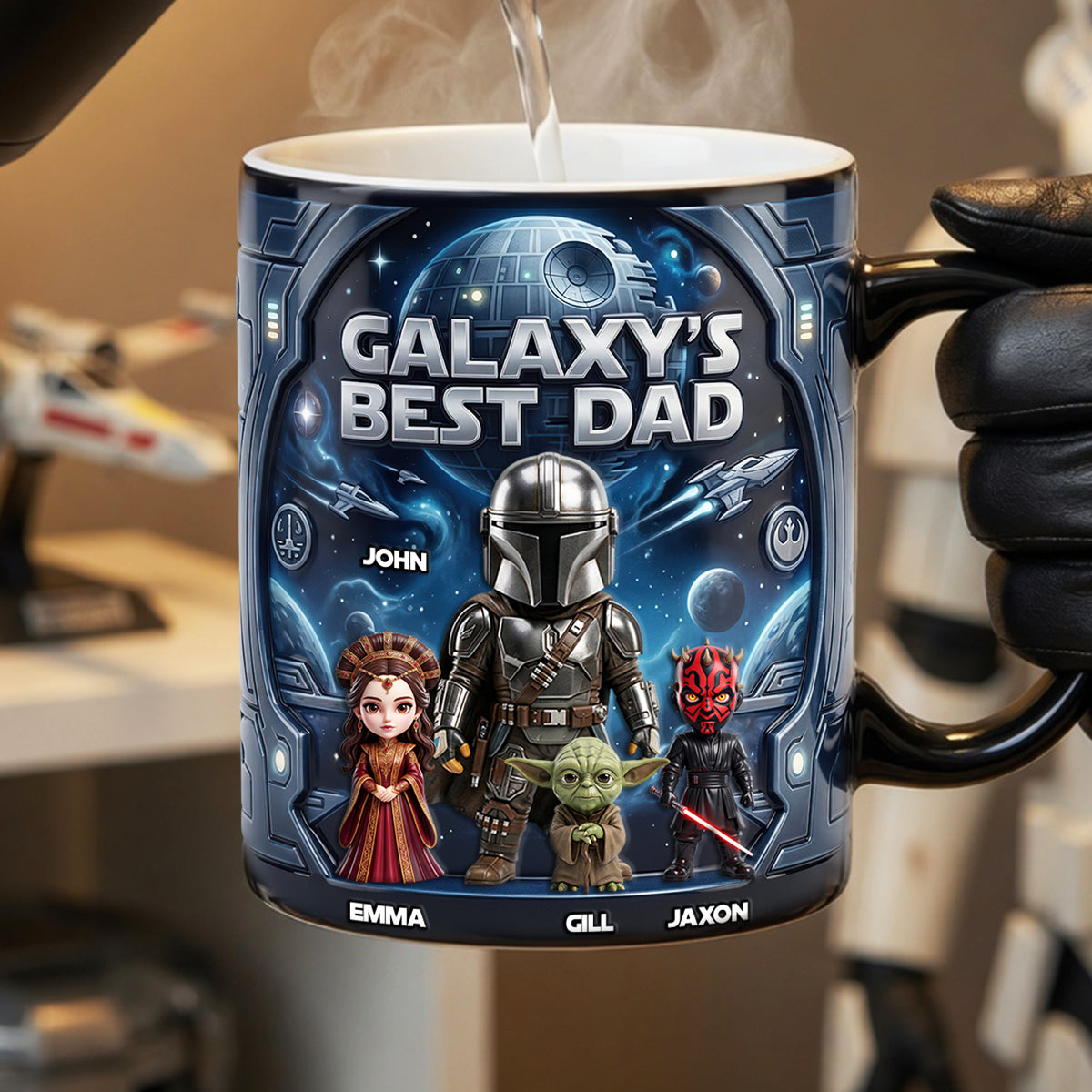 The Best Warrior Dad And Kids Magic Mug - Personalized Gifts For Dads 04nadt080526