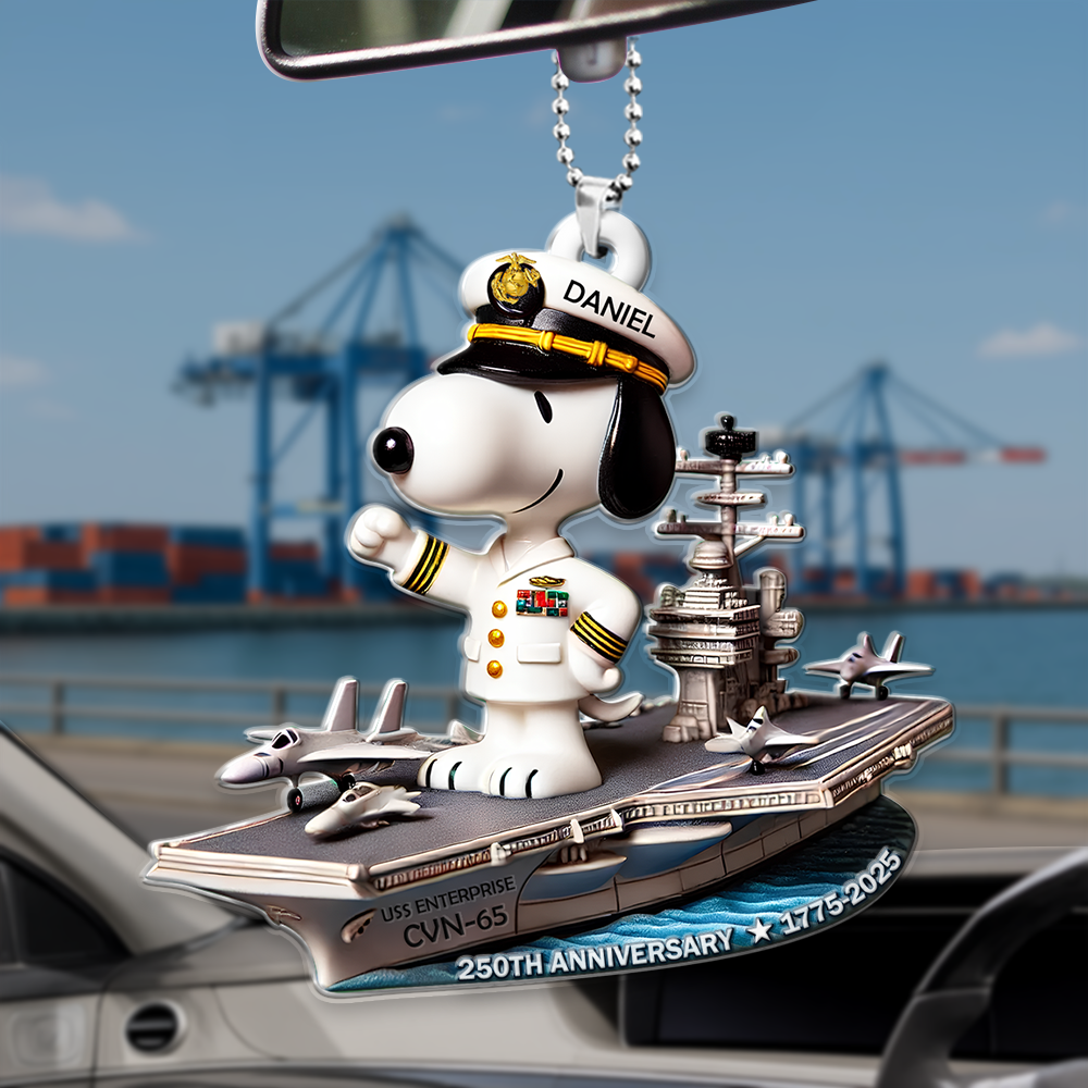 Fluffy Sidekick Car Ornament - Personalized Gifts For Veteran 02HULU160725