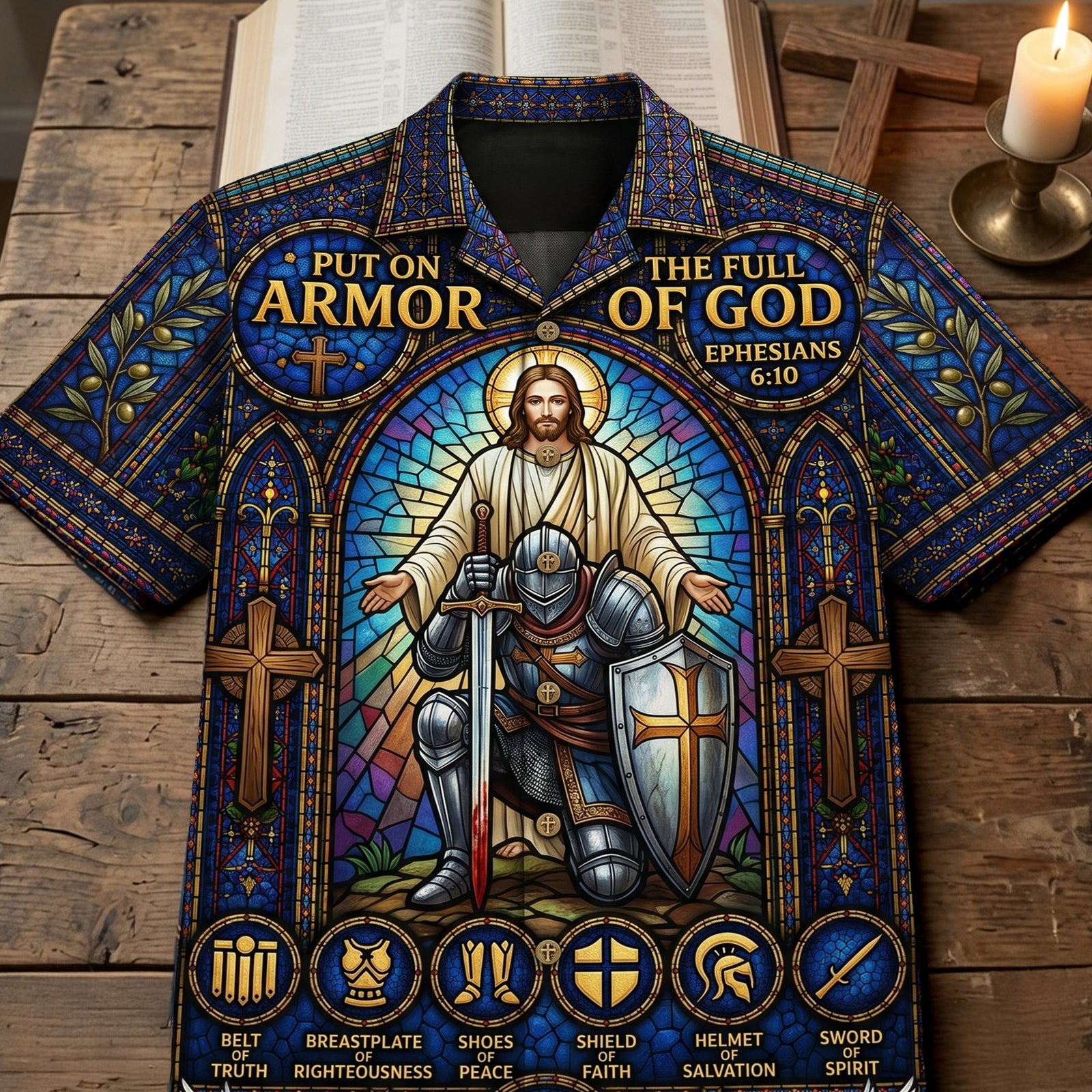 Armor Of Faith Hawaiian Shirt - Personalized Gifts For Christians 05HUQN240626