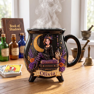 Witch Ceramic Cauldron Mug - Personalized Gifts 02totn180826