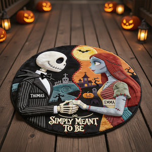 Spooky Couple Round Mat - Personalized Halloween Gifts For Couples 08hadt050826