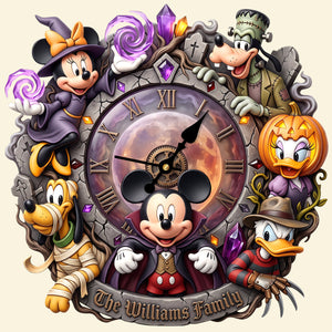 Spooky Family Acrylic Hanging Wall Clock - Personalized Gifts For Halloween 01patn070826